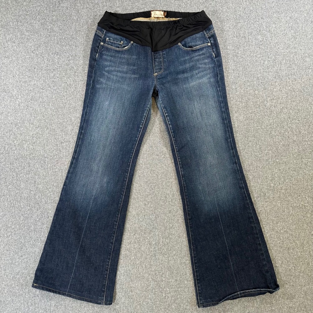 Paige Maternity Robertson Premium Denim Jeans Flare Blue Women Size 32 USA